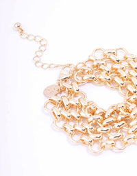 Gold Layered Row Chain Bracelet - link has visual effect only