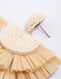 Gold Raffia Fanned Drop Earrings - link has visual effect only
