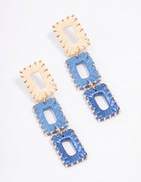 Gold Rectangle Drop Earrings - link has visual effect only