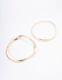 Gold Wavy Hammered Bangle Pack - link has visual effect only