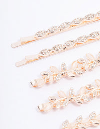 Rose Gold Diamante Vine Hair Clip 6-Pack - link has visual effect only