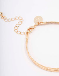 Gold Plated Brass Snake Chain Bracelet - link has visual effect only