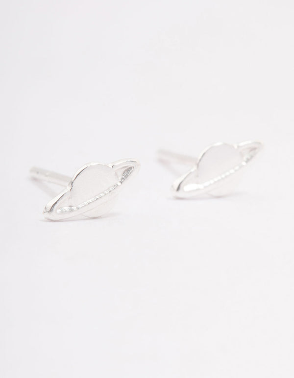 Sterling Silver Planet Diamante Stud Earrings