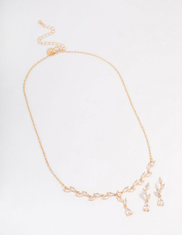 Gold Teardrop Vine Jewellery Set