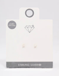 Sterling Silver Encased Square Stud Earrings - link has visual effect only