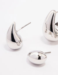 Silver Teardrop Shaped Earring Pack - link has visual effect only