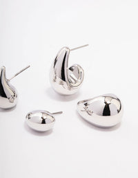 Silver Teardrop Shaped Earring Pack - link has visual effect only