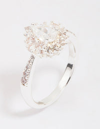 Silver Plated Regal Pear Ring - link has visual effect only