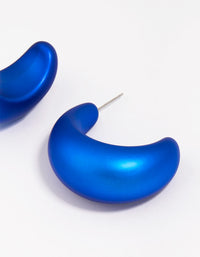 Blue Iridescent Chubby Hoop Earrings - link has visual effect only