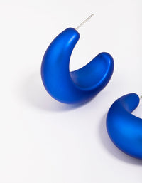 Blue Iridescent Chubby Hoop Earrings - link has visual effect only