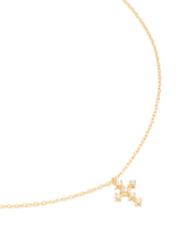 Gold Plated Sterling Silver Cubic Zirconia Round Cross Chain Necklace - link has visual effect only