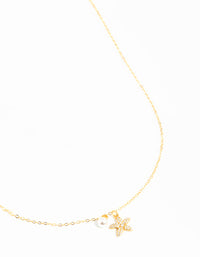 Gold Plated Sterling Silver Starfish Freshwater Pearl Chain Necklace - link has visual effect only