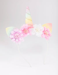 Kids Fabric Unicorn & Flower Headband - link has visual effect only