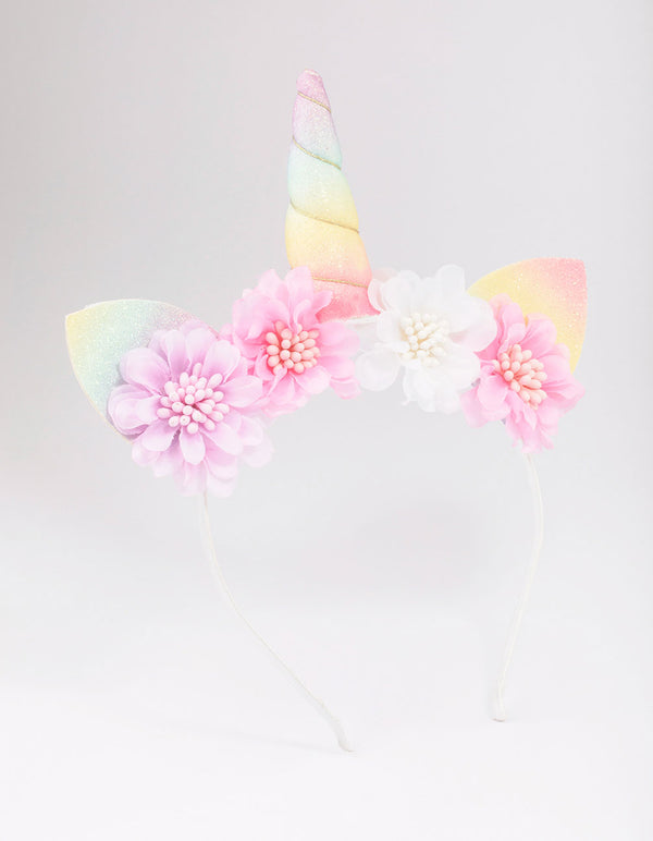 Kids Fabric Unicorn & Flower Headband