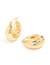 Waterproof Gold Plated Stainless Steel Full Bubble Hoop Earrings - link has visual effect only