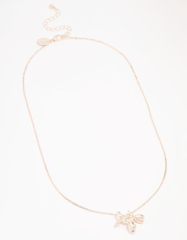 Rose Gold Bubble Dog Pendant Necklace