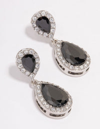 Rhodium Cubic Zirconia Angelina Drop Earrings - link has visual effect only
