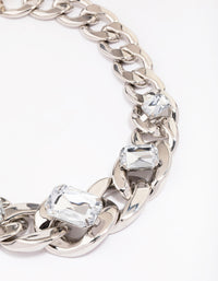 Silver Chunky Short Chain Necklace - link has visual effect only