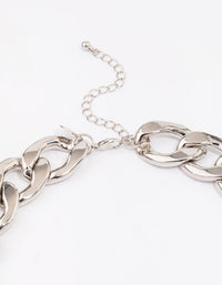Rhodium Chunky Short Chain Necklace - link has visual effect only