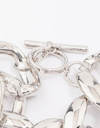 Silver Chunky Short Chain Bracelet - link has visual effect only
