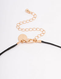 Gold Threaded Heart Cord Pendant Necklace - link has visual effect only