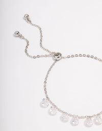Silver Cubic Zirconia Round Charm Toggle Bracelet - link has visual effect only