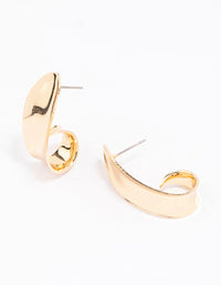 Gold Hammered Wide Hoop Earrings - link has visual effect only