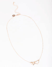 Rose Gold Solid Interlocking Heart Pendant Necklace - link has visual effect only