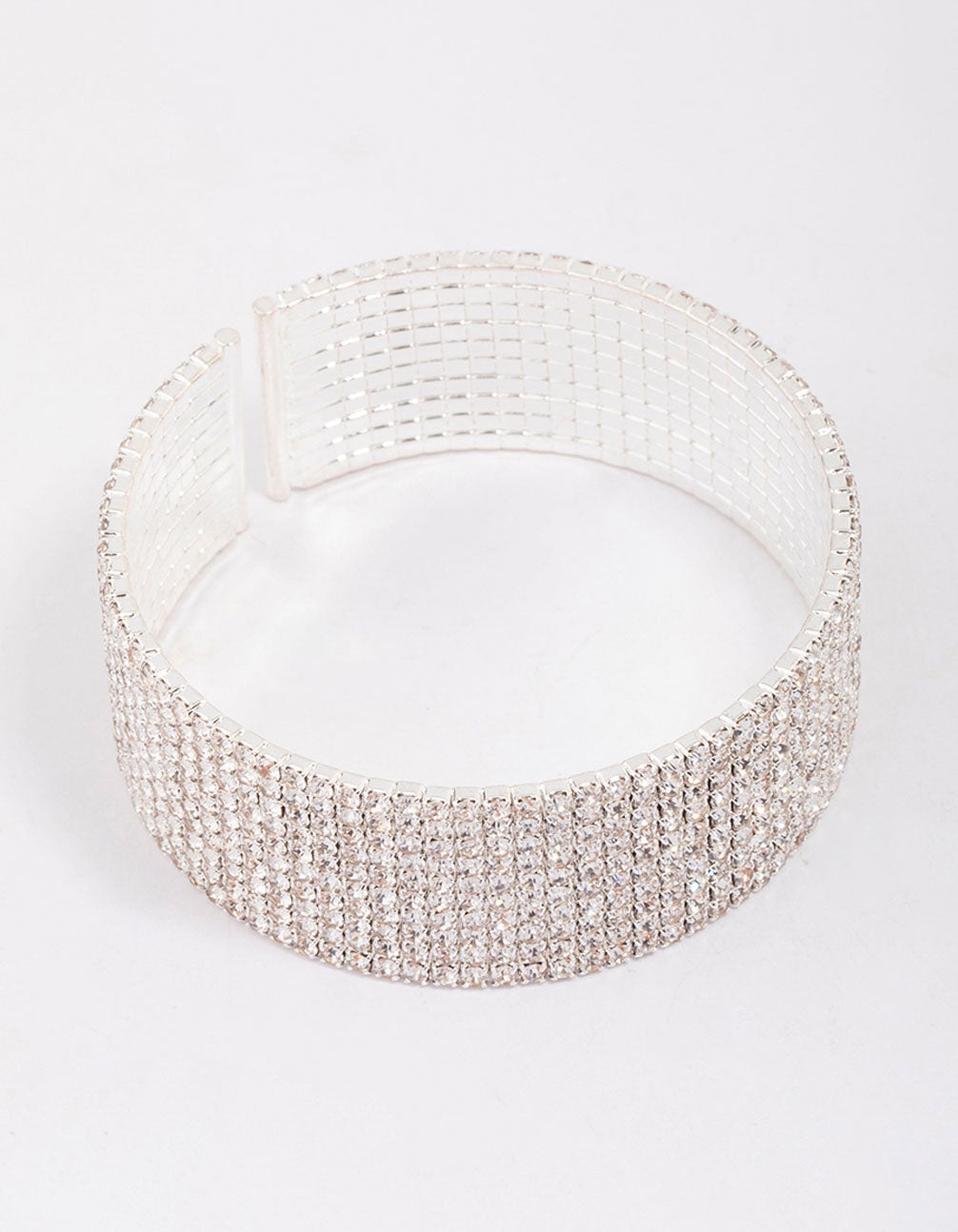 Silver Plated Thick Diamante Bracelet