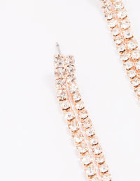 Rose Gold Double Row Cupchain Drop Earrings - link has visual effect only