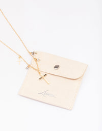 Gold Diamante Cross Droplet Necklace - link has visual effect only