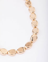 Gold Pebble Oval Bold Necklace - link has visual effect only