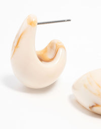 Cream Marble Teardrop Earrings - link has visual effect only