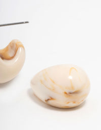 Cream Marble Teardrop Earrings - link has visual effect only