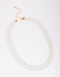 Pearl Layered Trio Statement Necklace - link has visual effect only