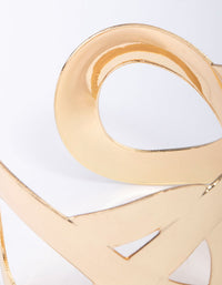 Gold Large Intertwined Wrist Cuff - link has visual effect only