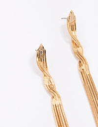 Gold Twisted Cupchain Drop Earrings - link has visual effect only