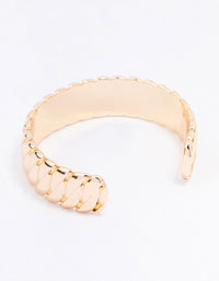Gold Vintage Link Stretch Wrist Cuff - link has visual effect only
