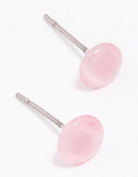 Blush Round Stud Earrings - link has visual effect only