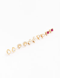 Gold Jewel Stone Clip On Earring 5-Pack - link has visual effect only