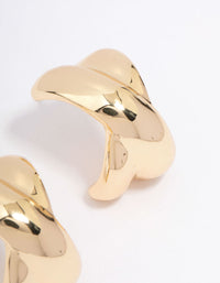 Gold Plated Cross Hoop Earrings - link has visual effect only