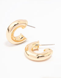 Gold Plated Mini Chunky Hoop Earrings - link has visual effect only