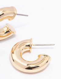 Gold Plated Mini Chunky Hoop Earrings - link has visual effect only