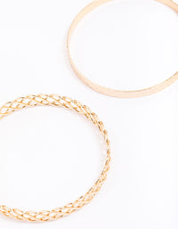 Gold Woven Bangle 3-Pack - link has visual effect only