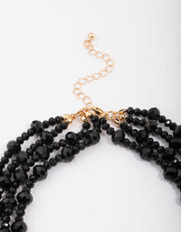 Black Short Beaded Layered Necklace - link has visual effect only