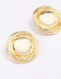 Gold Plated Large Round Twisted Stud Earrings - link has visual effect only