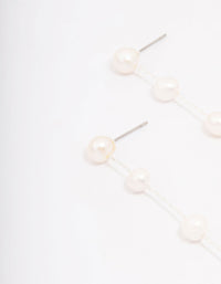 Silver Plated Freshwater Pearl Long Drop Earrings - link has visual effect only