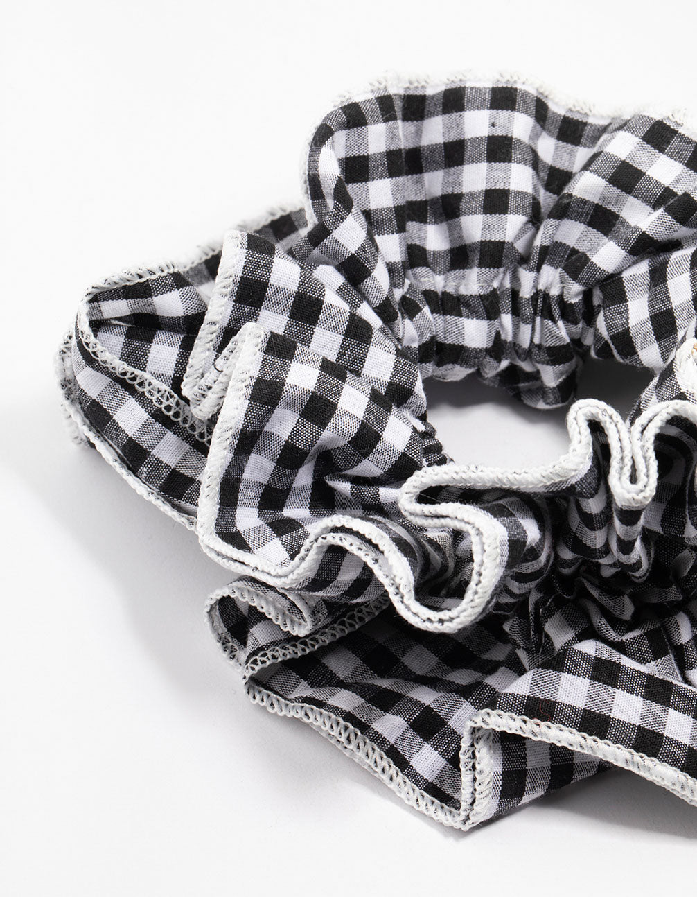 Gingham Fabric Layered Scrunchie