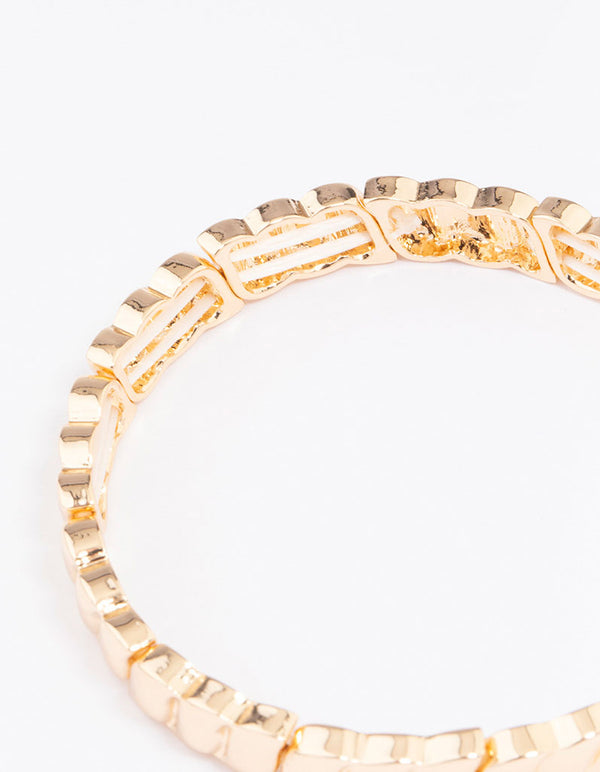 Gold Wave Stretch Bracelet