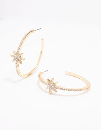 Gold Diamante Celestial Hoop Earrings - link has visual effect only